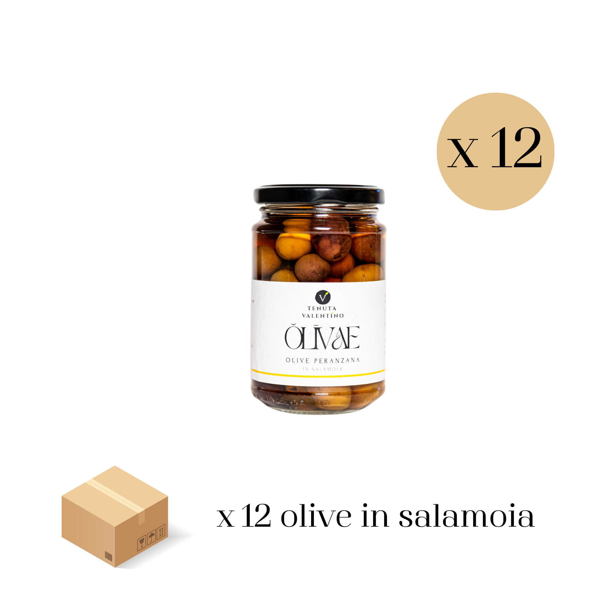 Confezione n.12 olive di Peranzana in salamoia